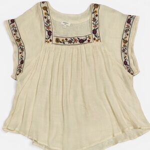 Umgee Cream Embroidered Square-Neck Tunic